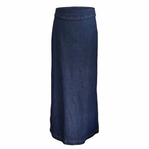 Zoey Beth True Y2K Denim Maxi Skirt L Western Jeans Rivets Cowgirl Festival Boho